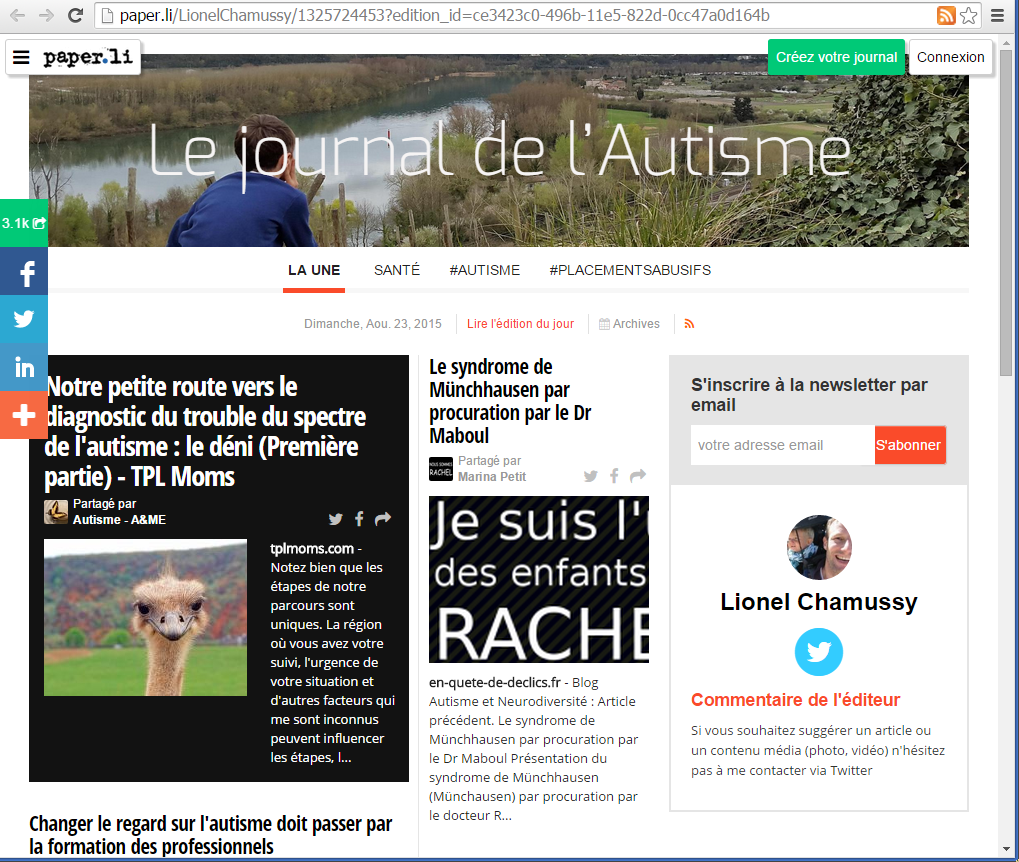 Le journal de l'Autisme